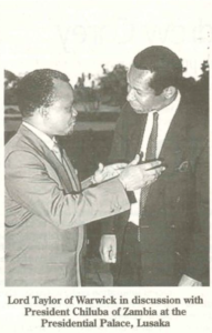 Lord John Taylor of Warwick, President Chiluba of Zambia